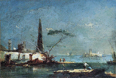 Capriccio of an Island in the Lagoons, undated | Francesco Guardi | Painting Reproduction