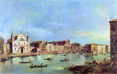 Blick auf den Canal Grande mit Santa Lucia und Santa Maria di Nazareth | Francesco Guardi | Gemälde Reproduktion