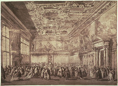 The Doge of Venice Receiving Ambassadors in the Sala dei Collegio, undated | Francesco Guardi | Painting Reproduction