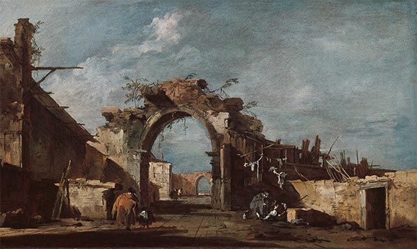 Zerstörter Torbogen, c.1775/93 | Francesco Guardi | Gemälde Reproduktion