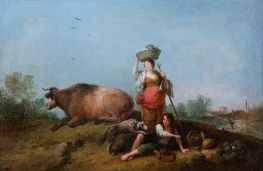 Rest in the Countryside, c.1745/50 by Francesco Zuccarelli | Painting Reproduction