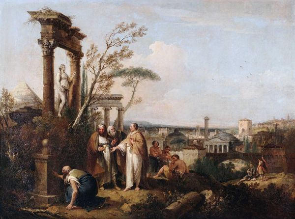 Cicero Discovers the Tomb of Archimedes Francesco Zuccarelli Painting Reproduction 19759 TOPofART