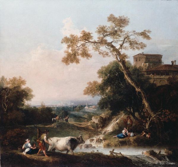 Landschaft, b.1788 | Francesco Zuccarelli | Gemälde Reproduktion