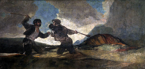Kampf mit Knüppeln auf den Tod, c.1820/23 | Goya | Gemälde Reproduktion