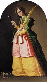 St. Apollonia, c.1636 von Zurbaran | Gemälde-Reproduktion