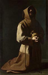 Saint Francis in Meditation, c.1635/39 by Zurbaran | Painting Reproduction