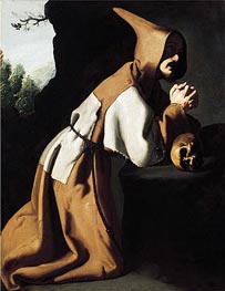 Saint Francis in Prayer, c.1638/39 by Zurbaran | Painting Reproduction