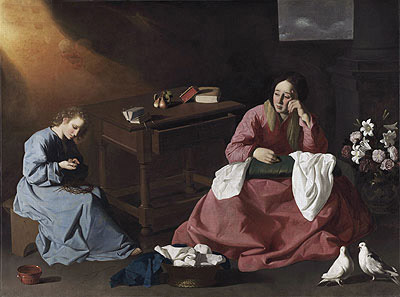 Christ and the Virgin in the House at Nazareth, c.1635/40 | Zurbaran | Gemälde Reproduktion