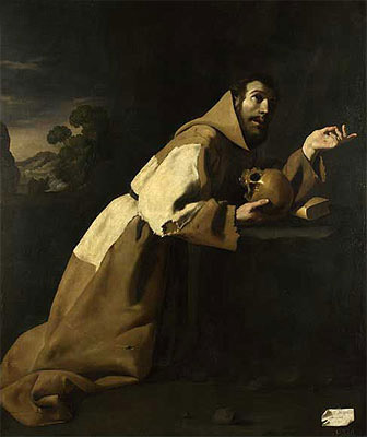 St. Francis in Meditation, 1639 | Zurbaran | Painting Reproduction