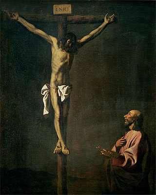 St. Luke as a Painter before Christ on the Cross, c.1660 | Zurbaran | Gemälde Reproduktion