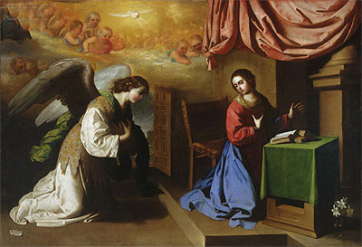 The Annunciation, 1650 | Zurbaran | Gemälde Reproduktion