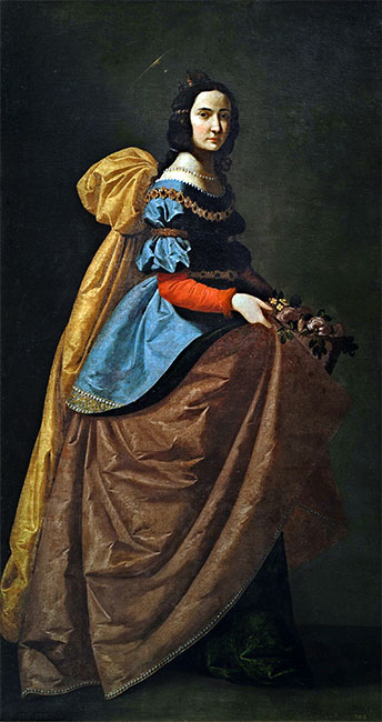 Saint Elisabeth of Portugal, c.1635 | Zurbaran | Painting Reproduction