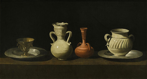 Still Life with Vessels, c.1650 | Zurbaran | Painting Reproduction