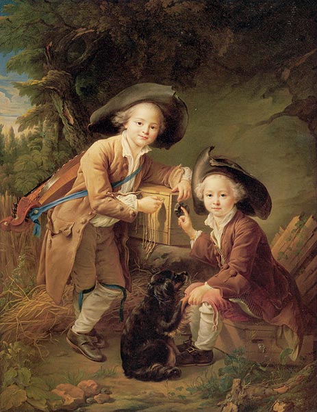 Der Comte und Chevalier de Choiseul als Savoyarden, 1758 von Francois-Hubert Drouais | Leinwand-Kunstdruck