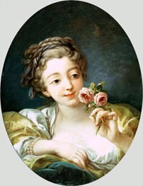 Girl with Roses, c.1760 by Boucher | Painting Reproduction