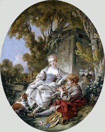 Le Joueur De Flageolet, 1766 by Boucher | Painting Reproduction