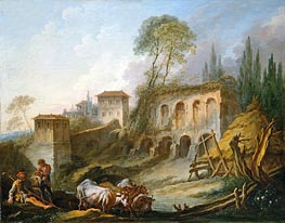Capriccio View from the Campo Vaccino, 1734 by Boucher | Painting Reproduction