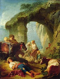 Pastoral Scene, n.d. by Boucher | Painting Reproduction