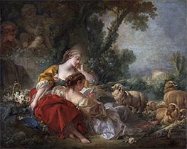 Two Shepherdesses, 1760 by Boucher | Painting Reproduction