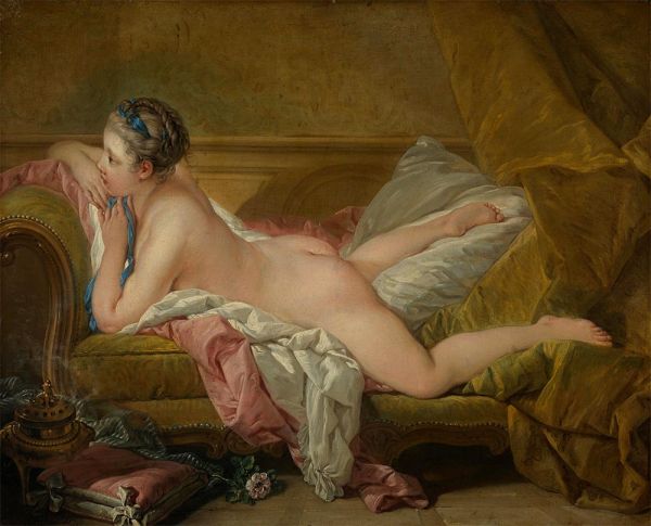 Reclining Girl, 1752 | Boucher | Painting Reproduction