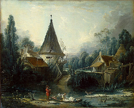 Landscape Near Beauvais, c.1740 | Boucher | Painting Reproduction