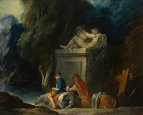 Crossing the Ford, c.1730 | Boucher | Painting Reproduction