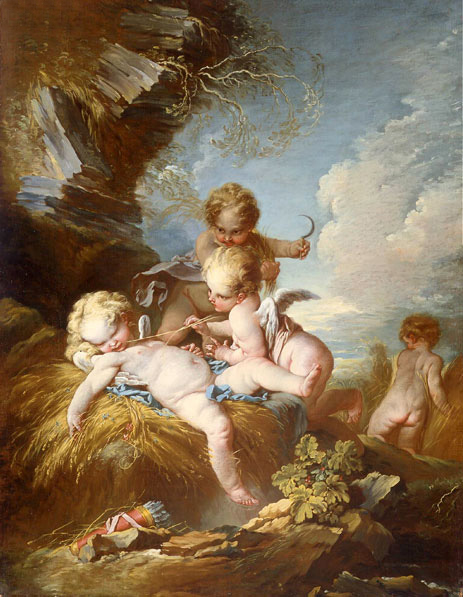 The Cherub Harvesters, c.1730/35 | Boucher | Painting Reproduction