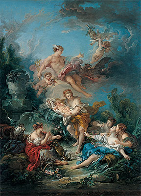 Merkur vertraut den Säugling Bacchus den Nymphen ..., 1769 von Boucher | Gemälde-Reproduktion