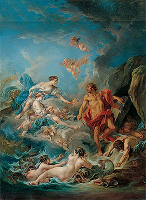 Juno bittet Aeolus, die Winde freizulassen, 1769 von Boucher | Gemälde-Reproduktion