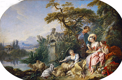 The Shepherd's Presents (The Nest), undated | Boucher | Painting Reproduction
