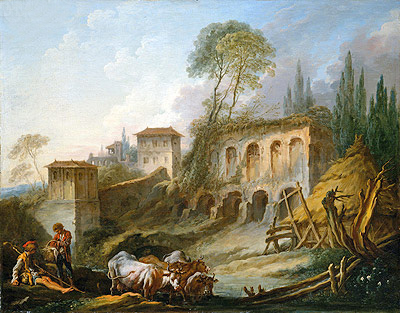 Capriccio View from the Campo Vaccino, 1734 | Boucher | Gemälde Reproduktion