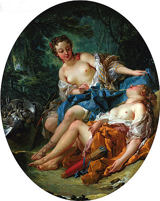 Gefährtinnen der Diana, 1745 von Boucher | Gemälde-Reproduktion