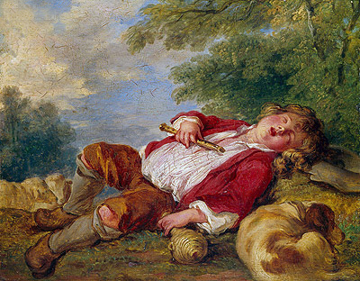 Sleeping Shepherd, undated | Boucher | Painting Reproduction