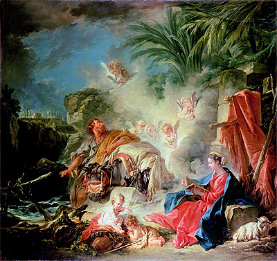 Ruhe auf der Flucht nach Ägypten | Boucher | Gemälde Reproduktion