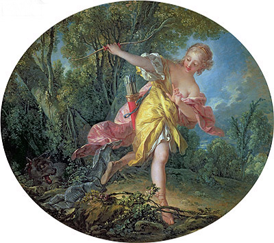 Rhea Sylvia Fleeing from the Wolf, 1756 | Boucher | Gemälde Reproduktion