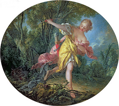 Die fliehende Rhea Silvia vor dem Wolf | Boucher | Gemälde Reproduktion