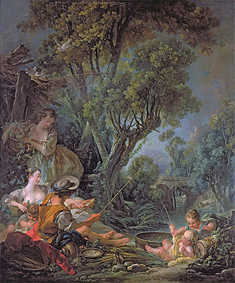 Der Angler | Boucher | Gemälde Reproduktion