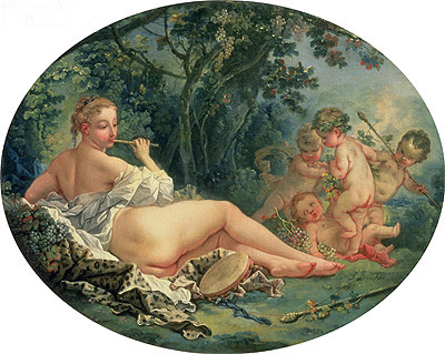Mänade, die Flöte spielt | Boucher | Gemälde Reproduktion
