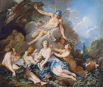 Merkur übergibt den jungen Bacchus den Nymphen | Boucher | Gemälde Reproduktion