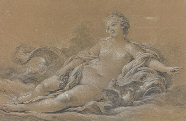 Venus Reclining on a Dolphin, c.1745 | Boucher | Painting Reproduction
