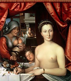 Diane de Poitiers, mistress of Henri II (A Lady in Her Bath), c.1571 by Francois Clouet | Painting Reproduction