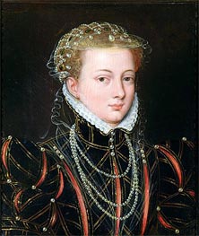 Portrait of Margaret Duchess of Parma, Regent of the Netherlands | Francois Clouet | Gemälde Reproduktion