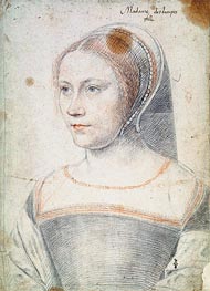 Anne de Pisseleu, Duchesse d'Etampes or Possibly Diane de Poitiers as a Widow, c.1520/25 by Francois Clouet | Painting Reproduction