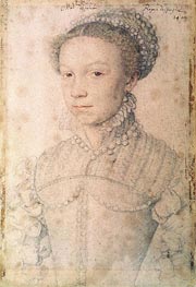 Elisabeth of France, 1559 by Francois Clouet | Painting Reproduction