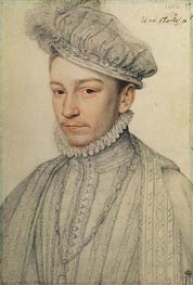 Portrait of King Charles IX of France, 1566 by Francois Clouet | Painting Reproduction