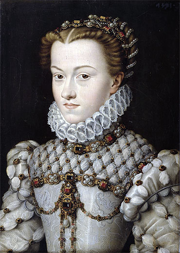 Portrait of Elisabeth of Austria, 1571 | Francois Clouet | Painting Reproduction