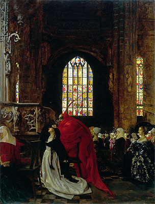 Mephistopheles and Marguerite in the Cathedral, n.d. by Frank Cadogan Cowper | Painting Reproduction
