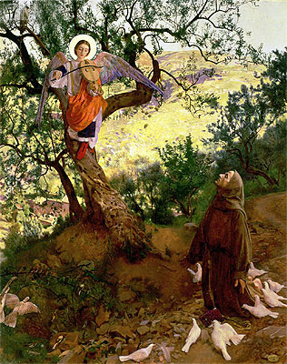 Franziskus von Assisi und die himmlische Melodie, 1904 | Frank Cadogan Cowper | Gemälde Reproduktion