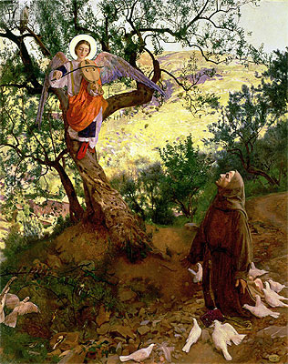 St. Francis of Assisi and the Heavenly Melody, 1904 by Frank Cadogan Cowper | Painting Reproduction