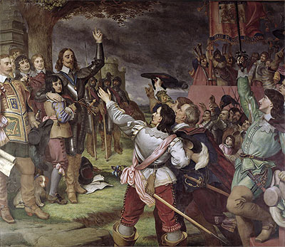 Charles I Erecting His Standard at Nottingham on ..., 1910 by Frank Cadogan Cowper | Painting Reproduction